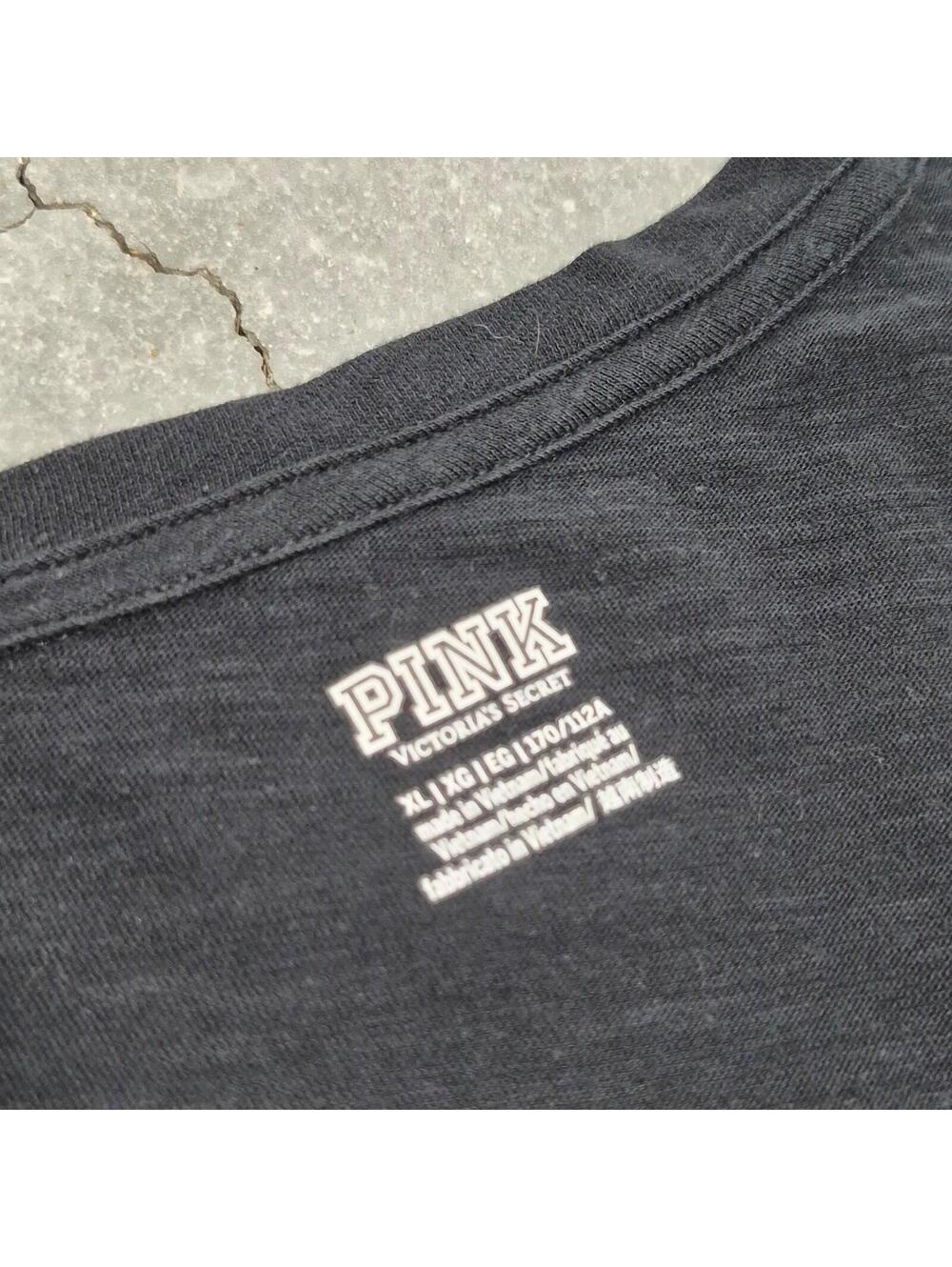 Victoria's Secret Pink Plain Black T Shirt - Picture 2 of 3